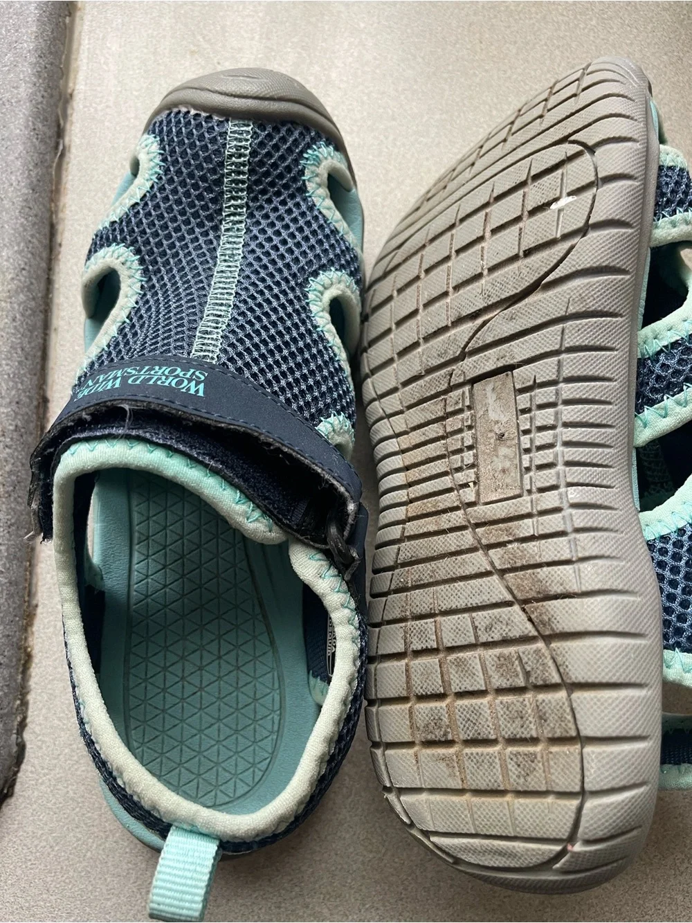 Kids Aqua Mesh Water Shoes - Navy & Mint